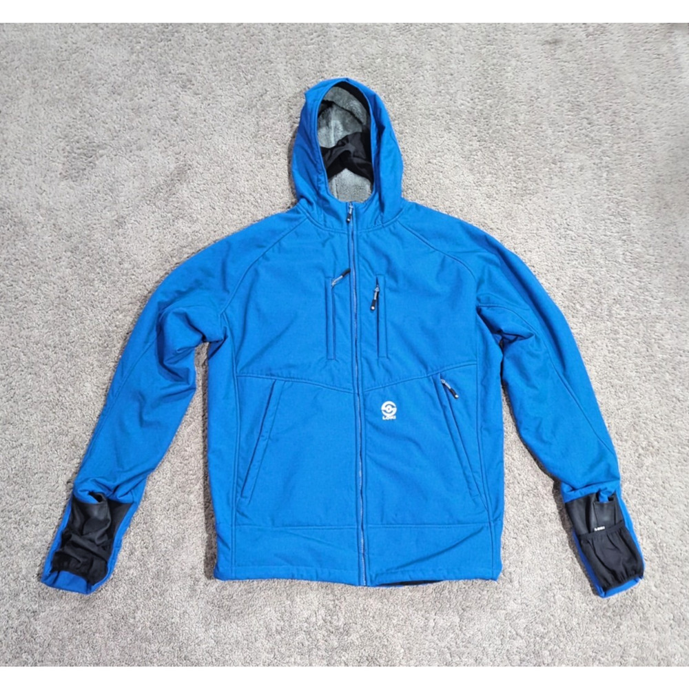 Loki Men's 2XL Mountain Jacket Lined Softshell w/ Built-in Mask & Mittens - Blue